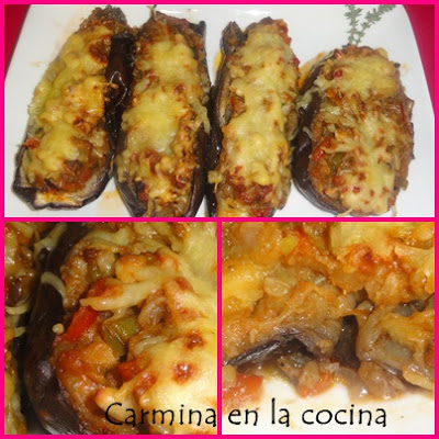 Berenjenas rellenas de pescado y piñones Berenjenas rellenas de pescado y piñones